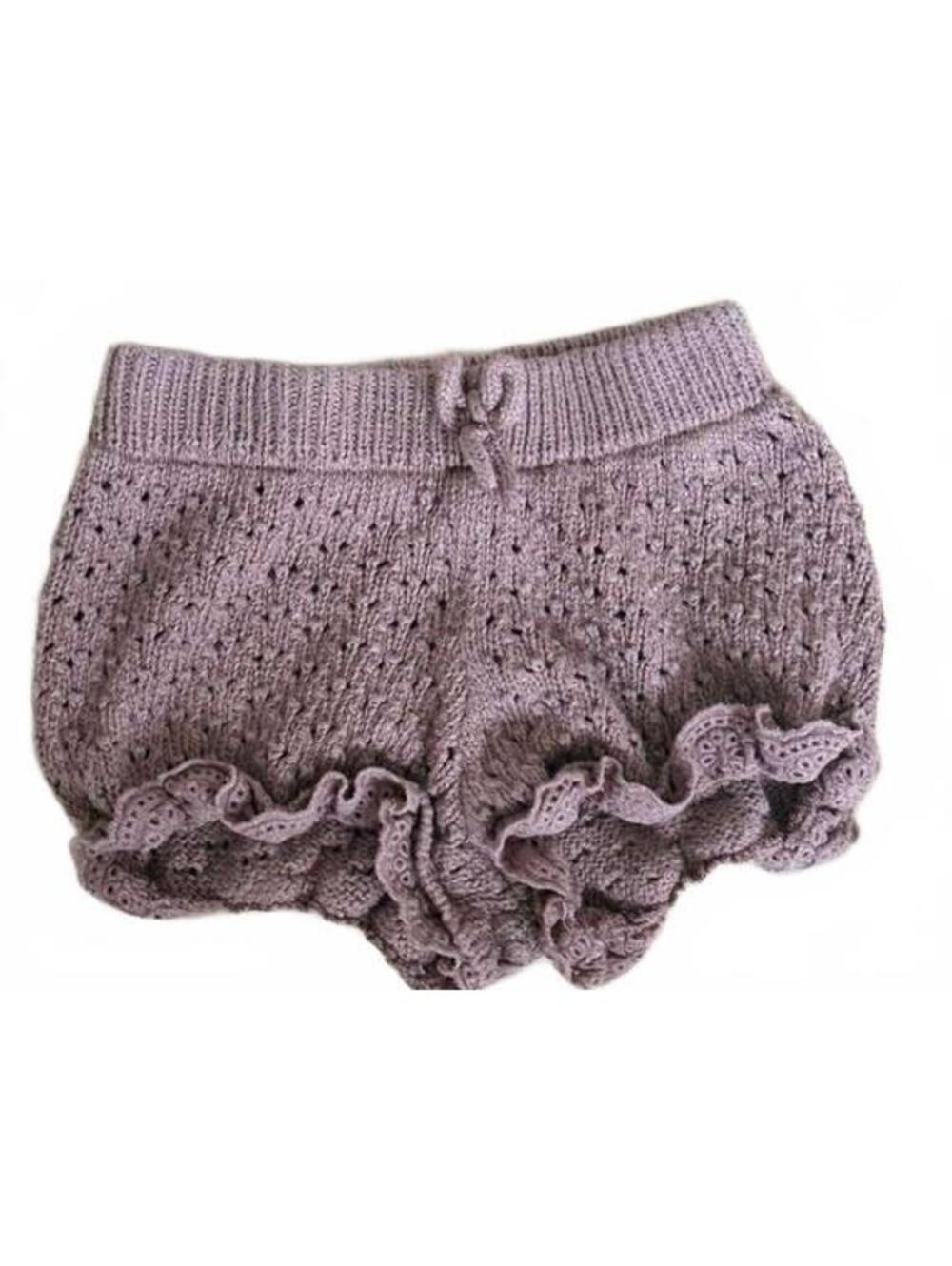 Zara Baby Girls Knit Ruffle Bloomer Shorts Mauve 9-12 Months 80
